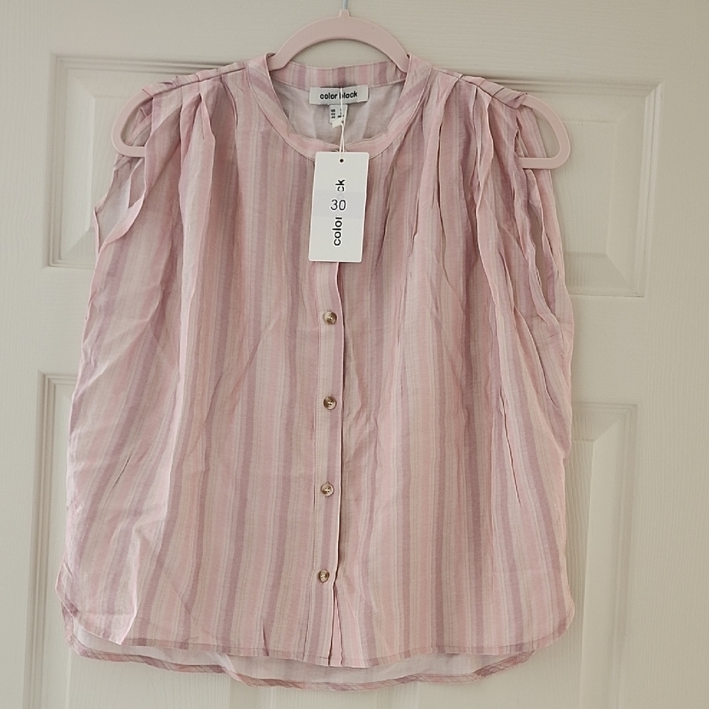 NWT Delicate Pink Striped Blouse by